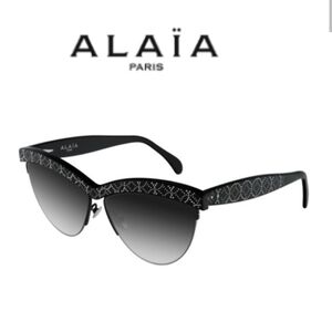 ALAIA Cateye Black Studded Women's Sunglasses, NWT and Package